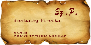Szombathy Piroska névjegykártya