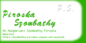 piroska szombathy business card